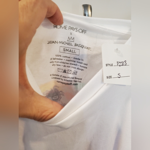Sz S NWT Rome Pays Off x Jean Michel Basquiat tee - Picture 3 of 4